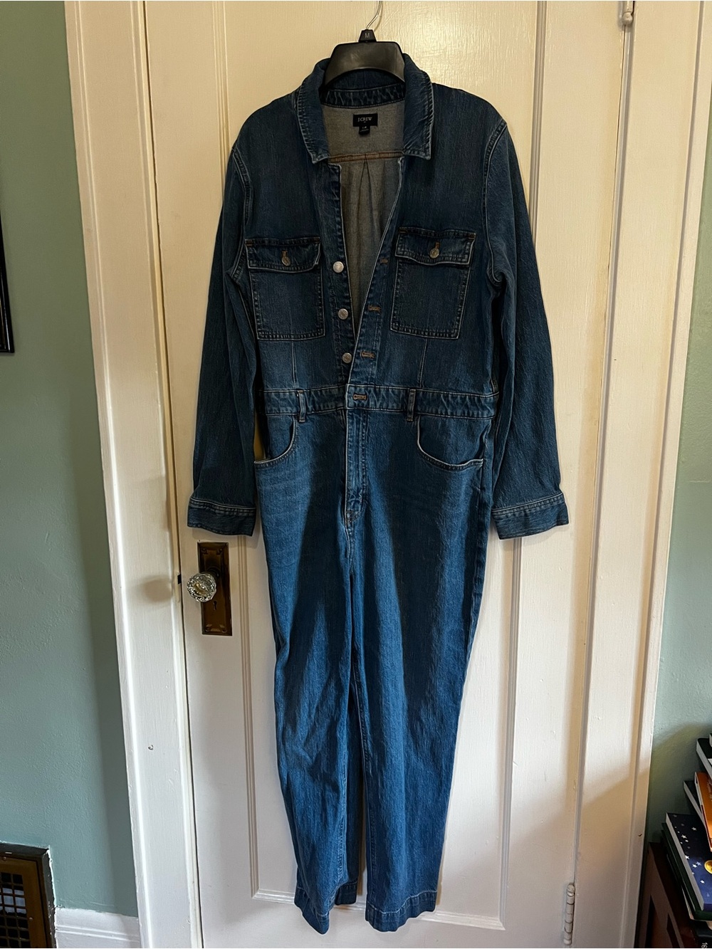 J. Crew Dark Blue Denim Relaxed Jumpsuit